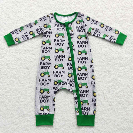 LR0688 western farm boy long sleeve boy zipper romper 20231014 RTS