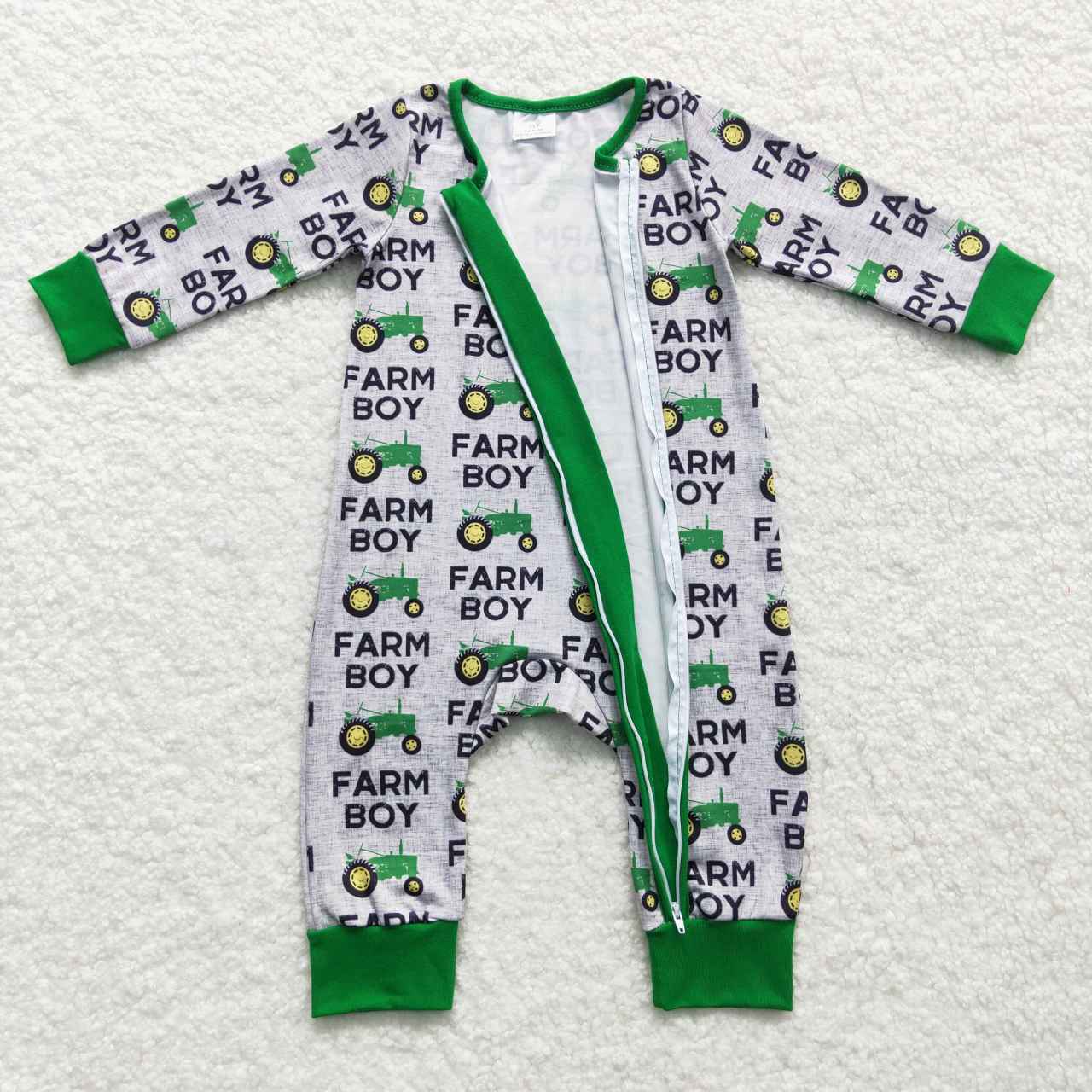 LR0688 western farm boy long sleeve boy zipper romper 20231014 RTS