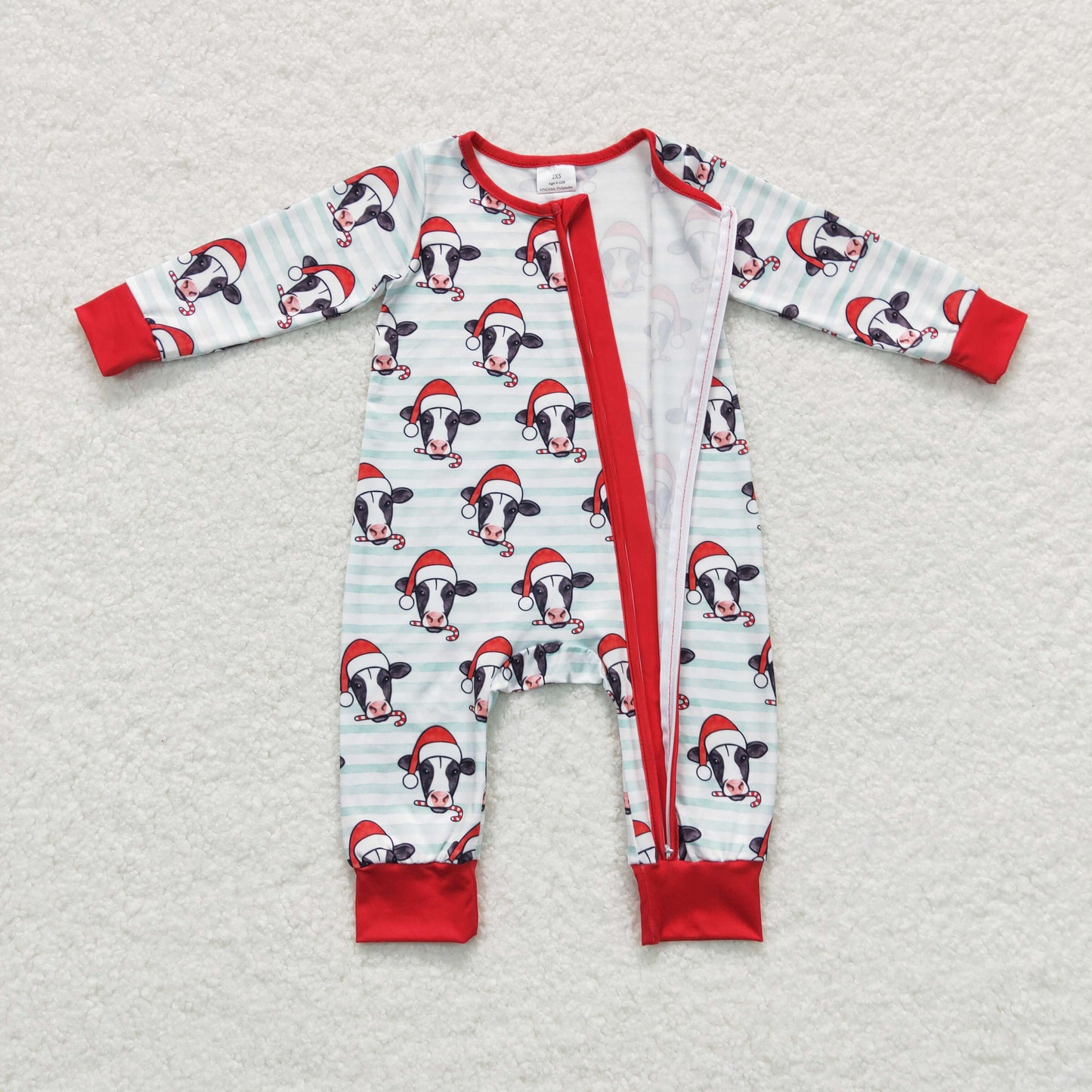 LR0700 Christmas tree longsleeve girl romper 20231024 RTS