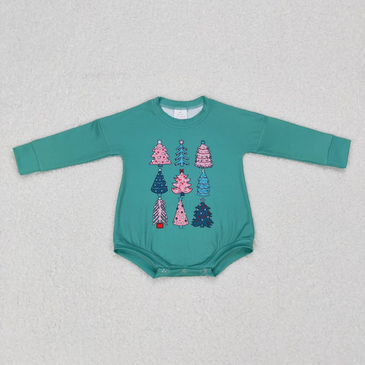 LR0701 RTS Christmas green long sleeve girl romper 20231011