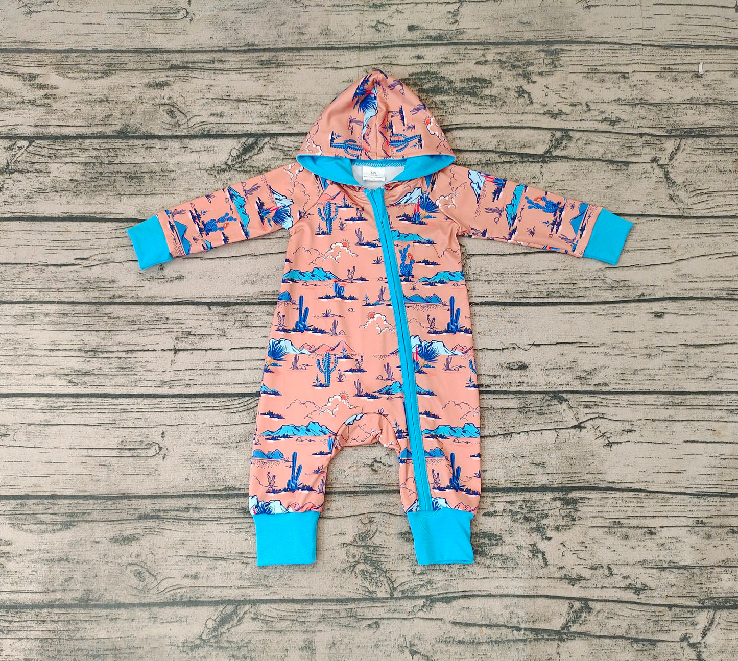 LR0702 RTS western zip long sleeve girl boy hoodie romper 20231025