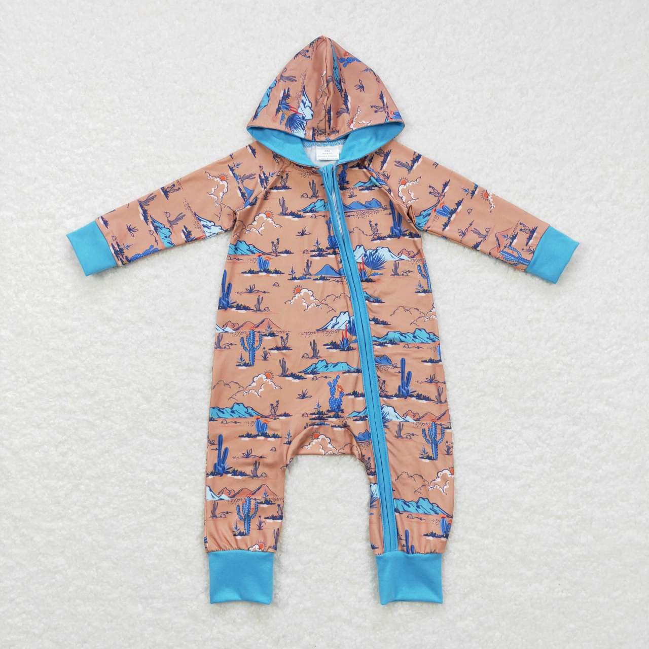 LR0702 RTS western zip long sleeve girl boy hoodie romper 20231025