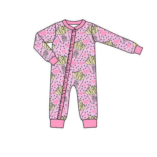 LR0704 preorder western sunflower fire up zip long sleeve girl romper 20230902