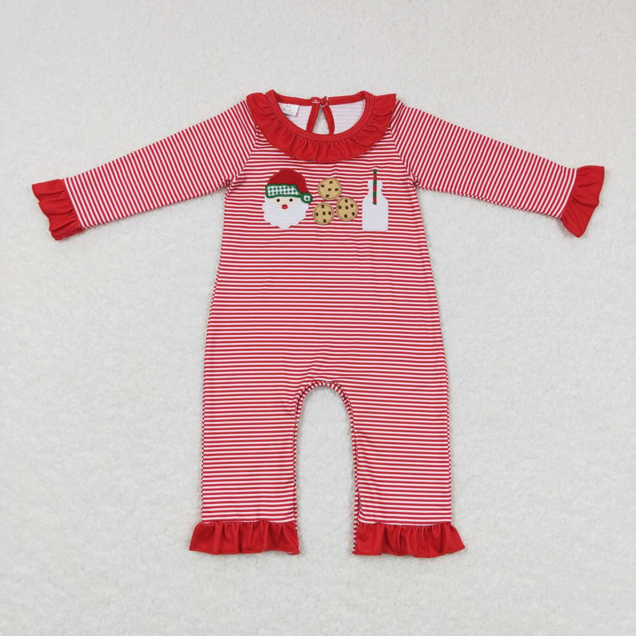 LR0708 rts RTS Christmas santa long sleeve zip up girl romper 20231016