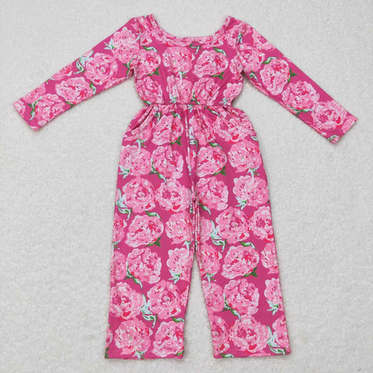 LR0715  RTS flower rose long sleeve girl jumpsuit overall 20231025