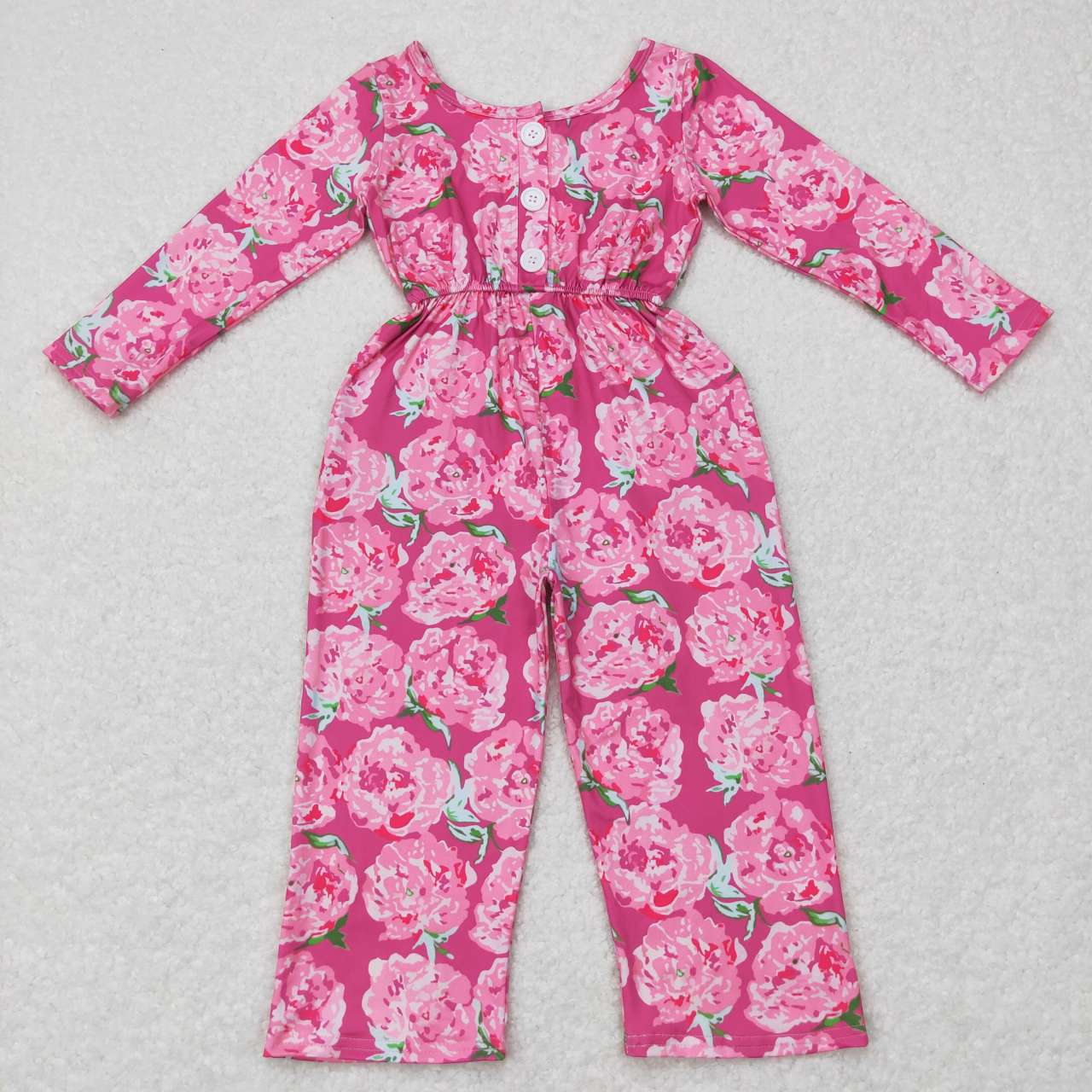 LR0715  RTS flower rose long sleeve girl jumpsuit overall 20231025