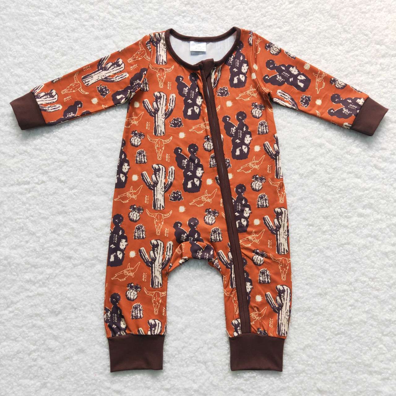 LR0726 RTS western cuctas zip long sleeve boy romper 20231014