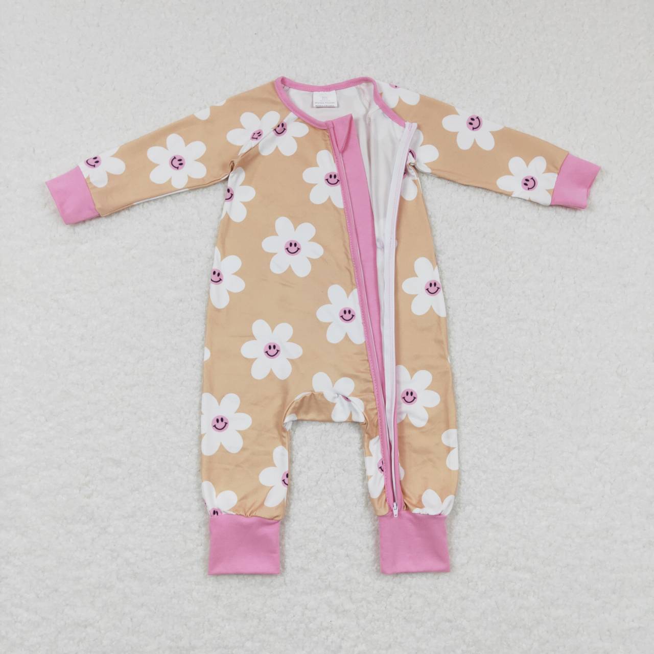 LR0732 RTS flower zip long sleeve girl romper 20231025