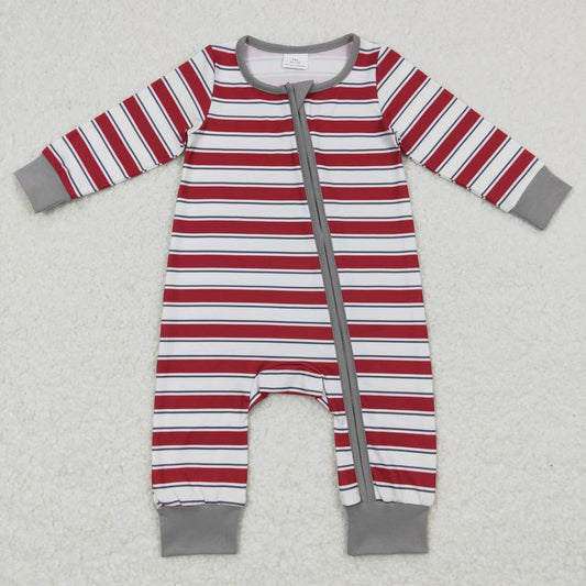 LR0748 RTS western  stripe zip up long sleeve kids boy girl romper 20231024