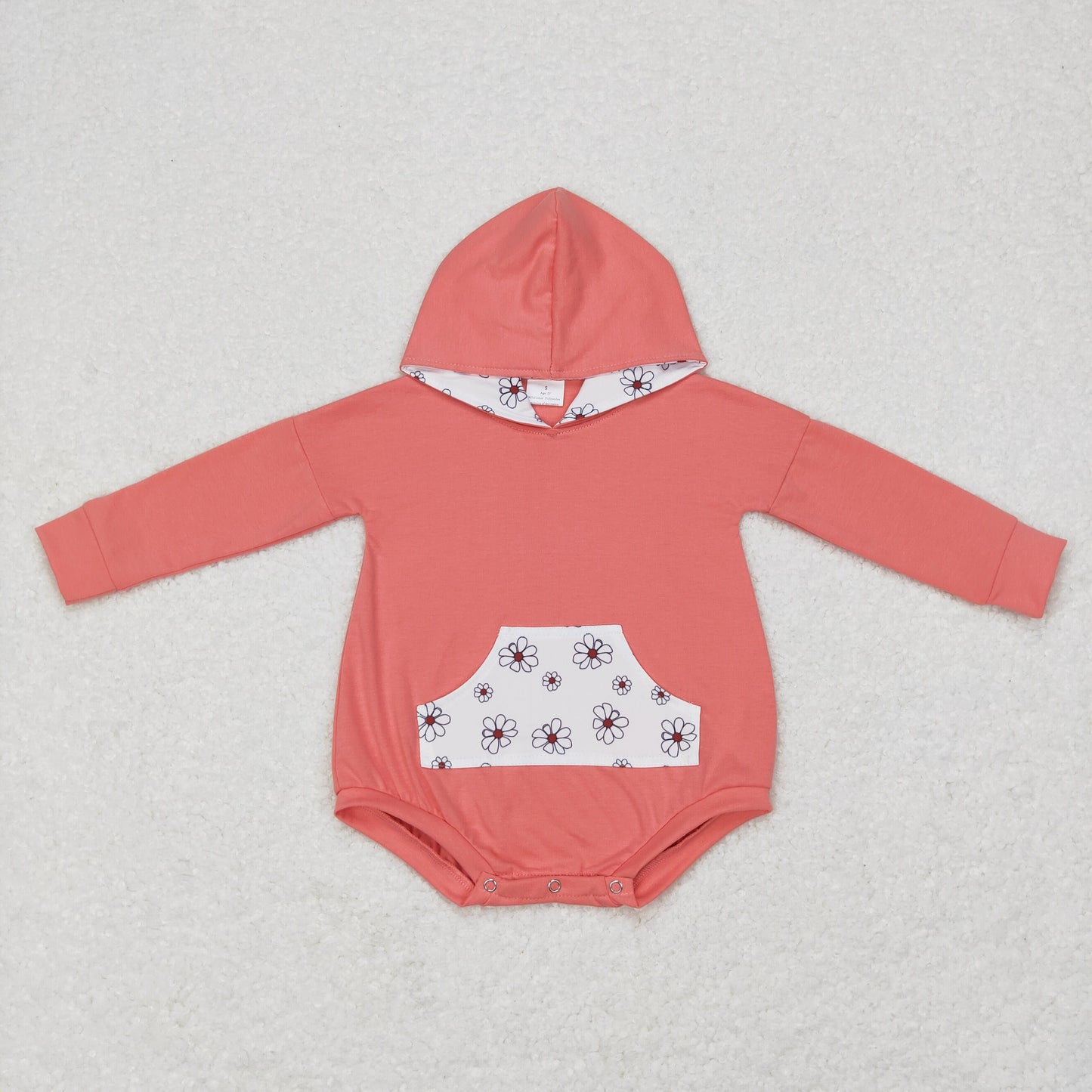 LR0758 RTS pink flower long sleeve girl romper 20231025