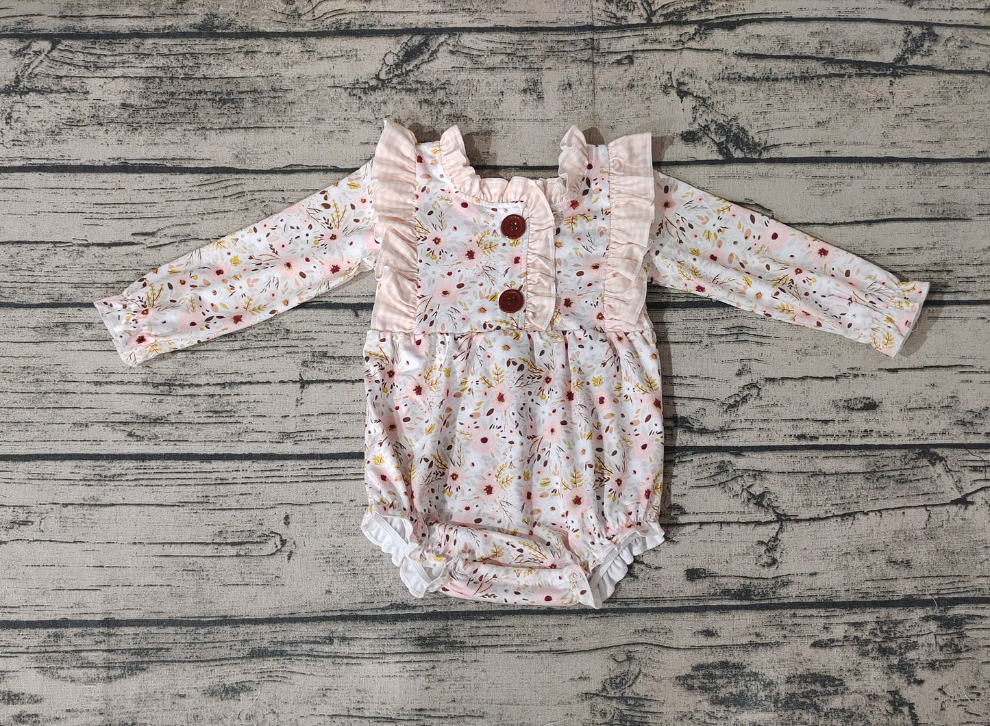 LR0769 long sleeve girl flower  romper RTS 20231028