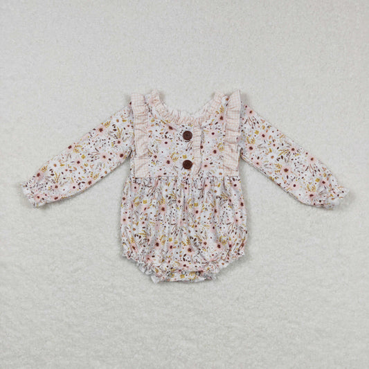 LR0769 long sleeve girl flower  romper RTS 20231028