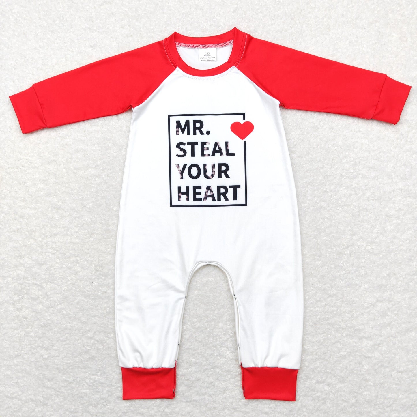 LR0797 long sleeve Mr. steal your heart boy romper RTS 202312