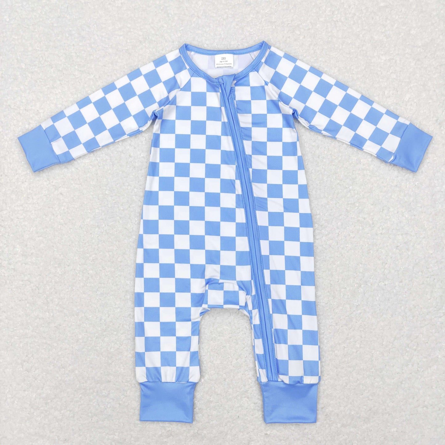 LR0811 Checkerbroad zip up long sleeve boy romper 20231130 RTS