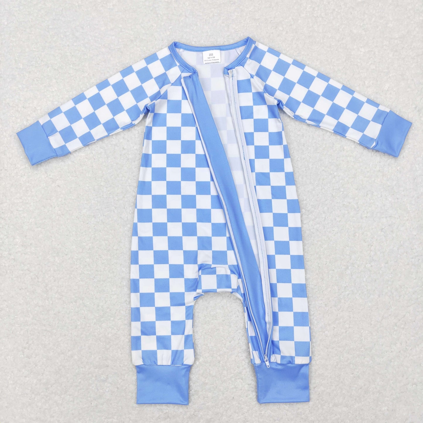 LR0811 Checkerbroad zip up long sleeve boy romper 20231130 RTS