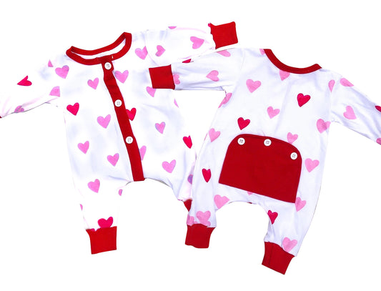 LR0827 long sleeve love valentine's heart girl cow romper preorder 20231102