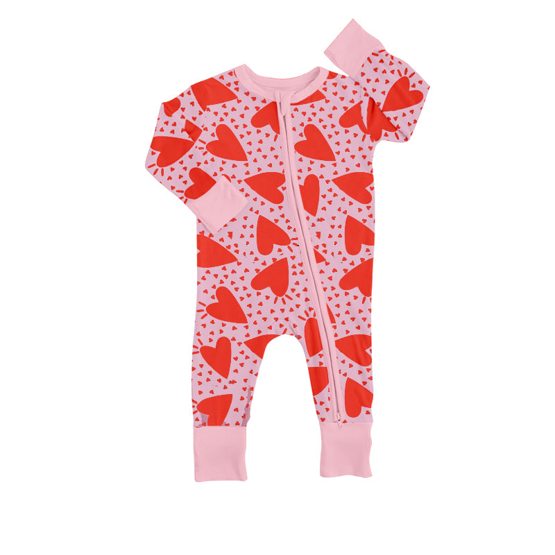 LR0839 preorder western love valentine girl hot pink romper 20231108