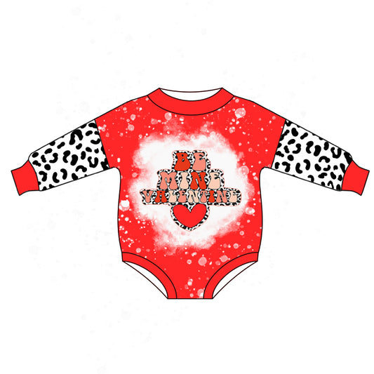 LR0866 long sleeve be mine valentines girl romper preorder 20231130