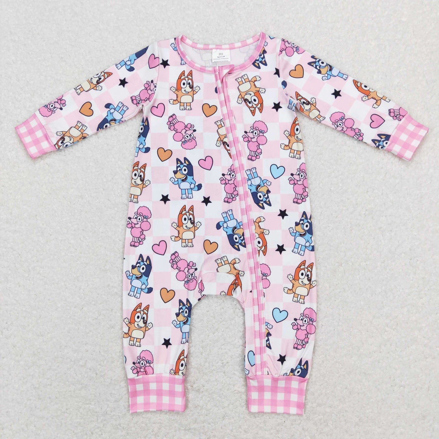 LR0870 zip up bluey dog long sleeve girl romper 2023112 RTS