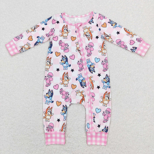 LR0870 zip up bluey dog long sleeve girl romper 2023112 RTS