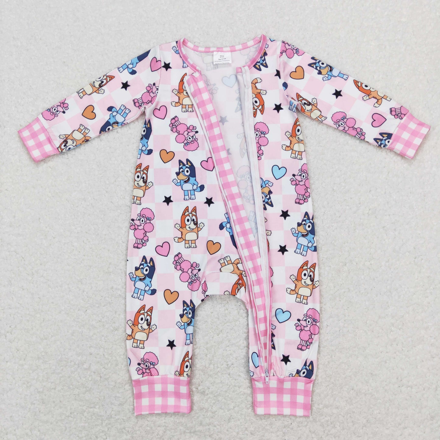LR0870 zip up bluey dog long sleeve girl romper 2023112 RTS