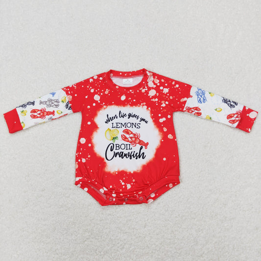 LR0875 RTS Crawfish lemon boys girl romper clothes 202401