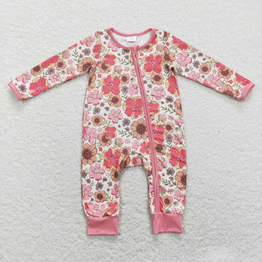 LR0895 girl flowers romper  RTS 202405  Free shipping order $100+ 