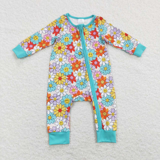 LR0899 RTS flowers long sleeve boy romper 202401