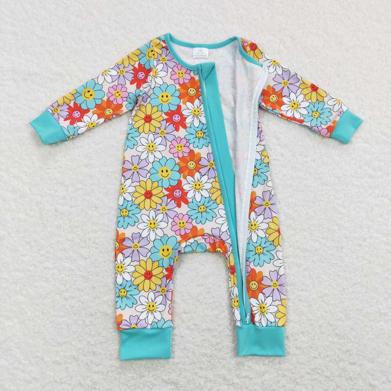 LR0899 RTS flowers long sleeve boy romper 202401