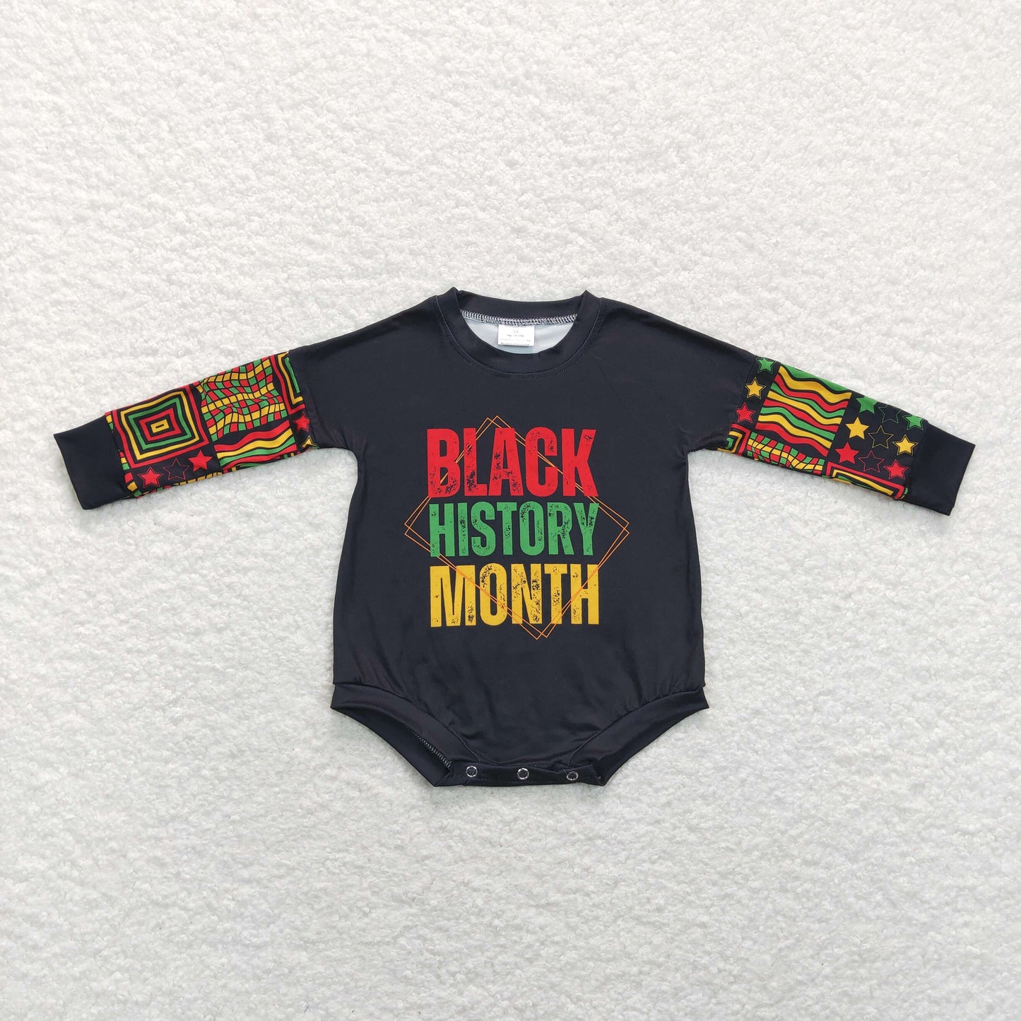 LR0900 RTS Black history boy romper 202401