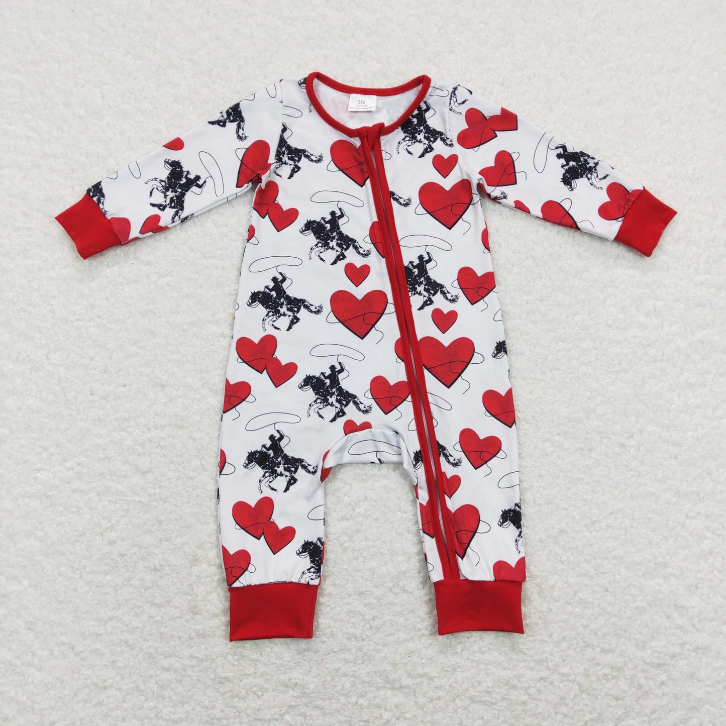 LR0903 RTS love valentine rodeo girl romper 202401