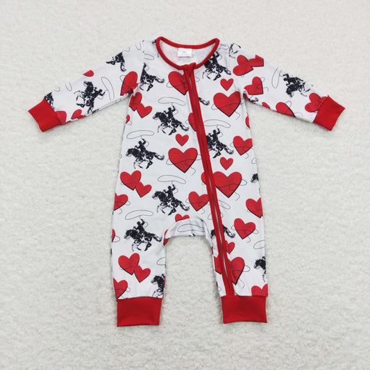 LR0903 RTS love valentine rodeo girl romper 202401