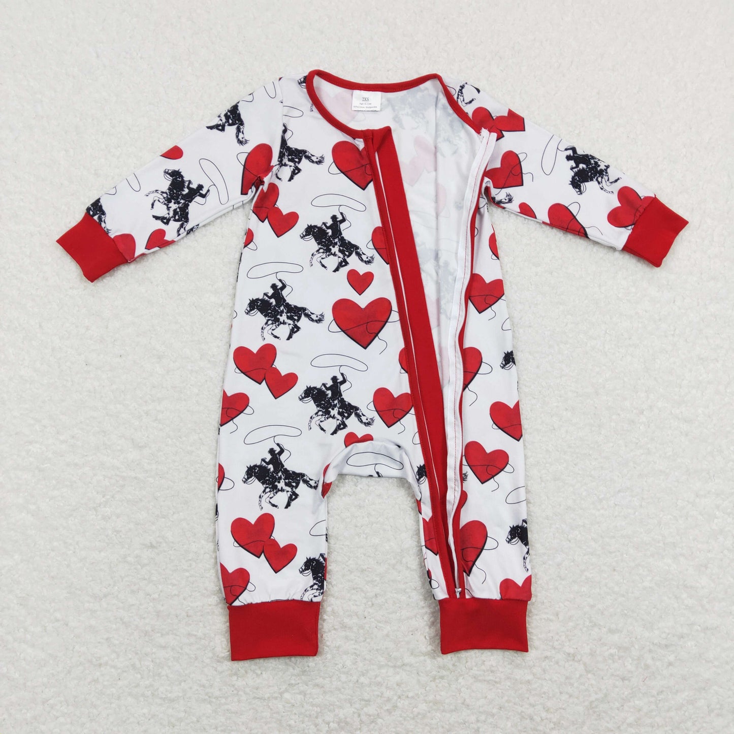 LR0903 RTS love valentine rodeo girl romper 202401