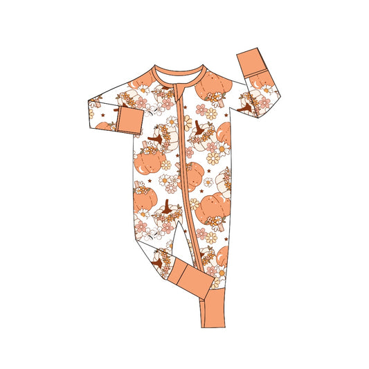 LR0979 Halloween pumpkin flower girl romper 202405 preorder