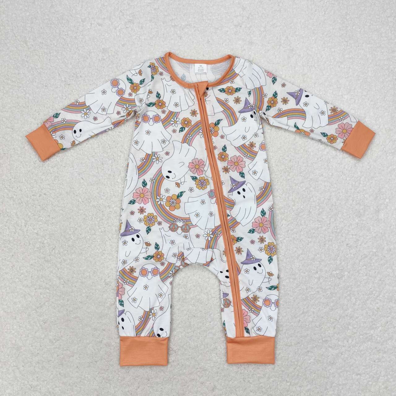 LR0980 Halloween pumpkin flower girl romper 202406 RTS