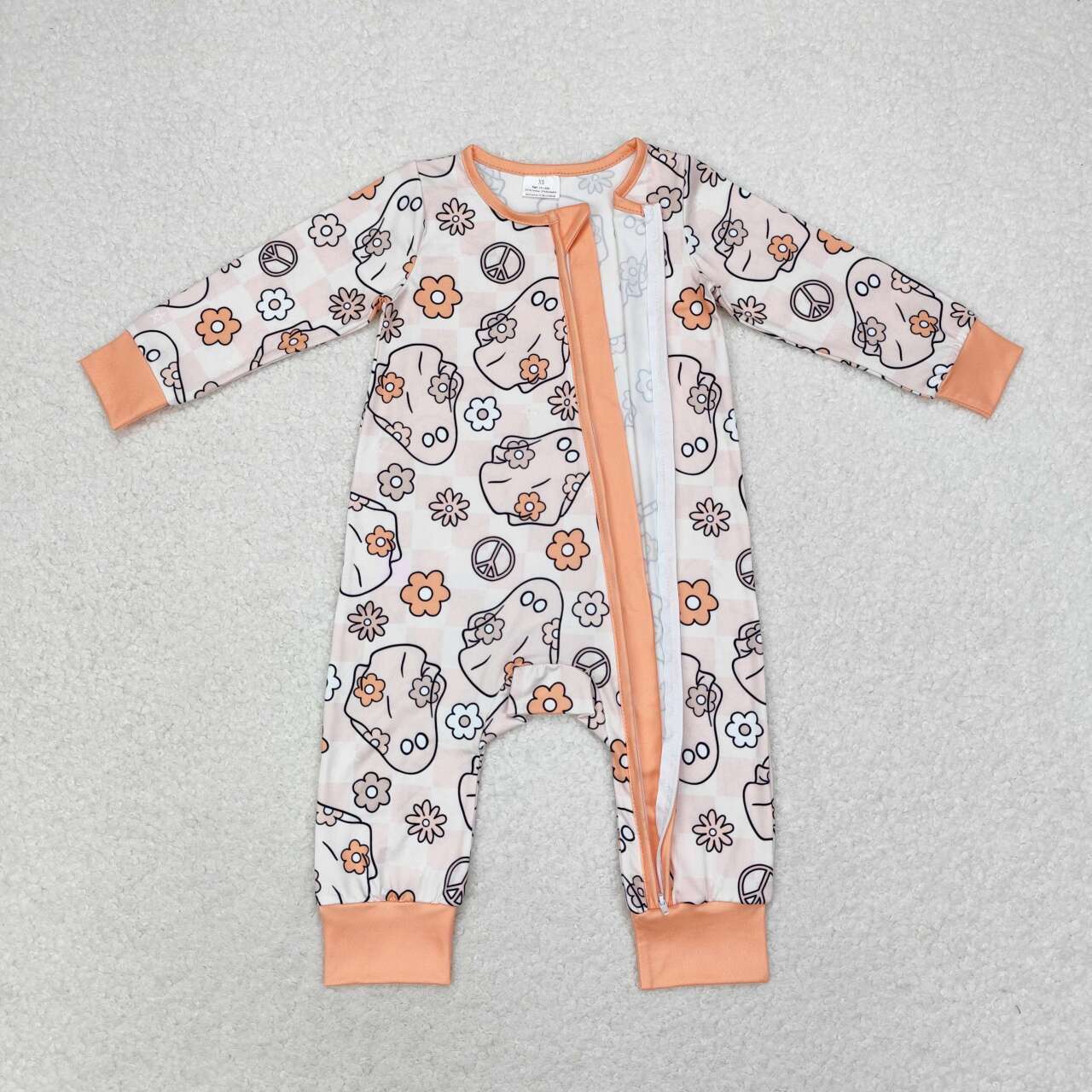 LR0981  Halloween boo  flower girl romper 202406 RTS