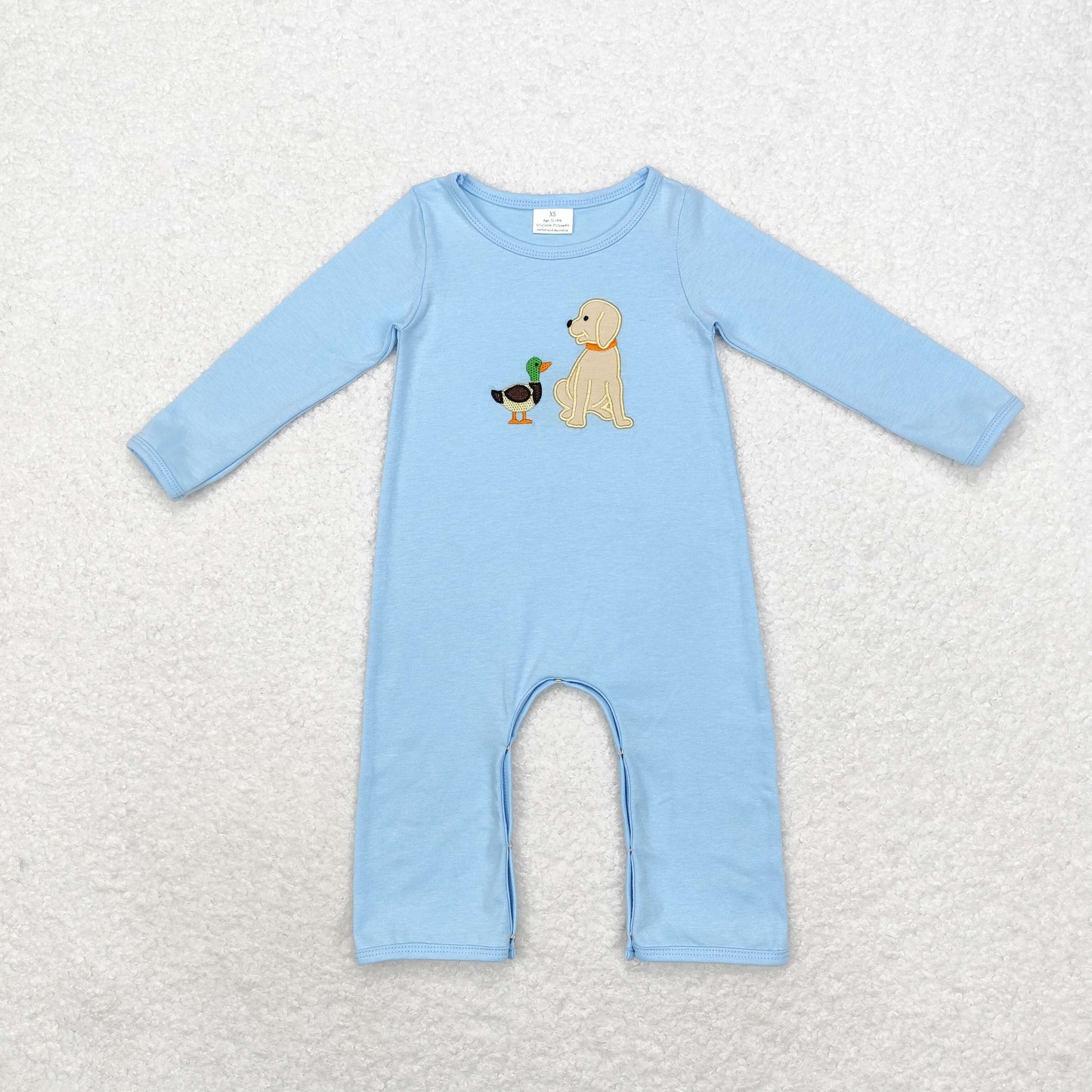 LR0994 embroidery duck dog boy romper 202408 RTS