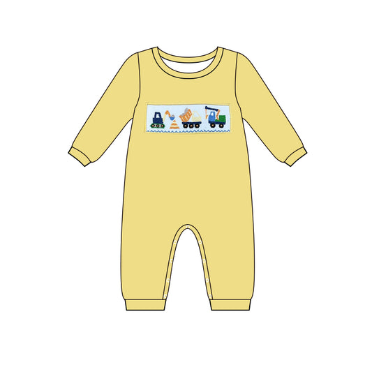LR0995 tractor digger boy romper 202405 preorder
