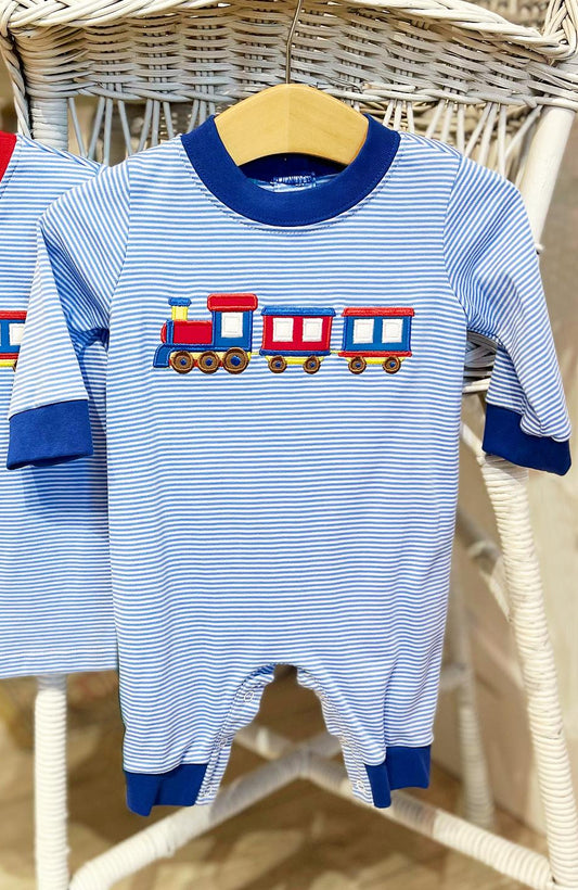 LR0997  train boy romper 202405 preorder