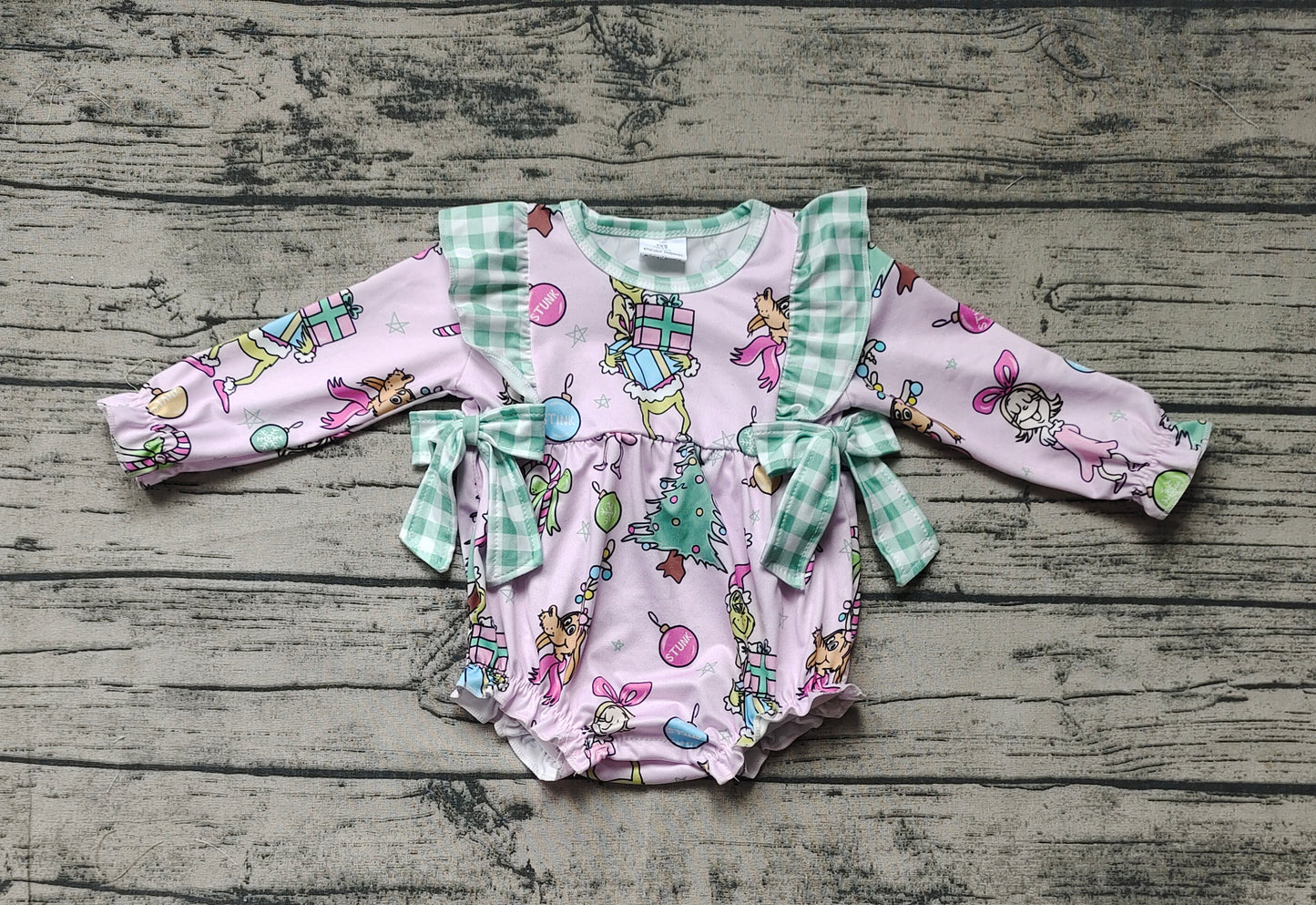 LR0998 Christmas grinch girl romper 202406 RTS