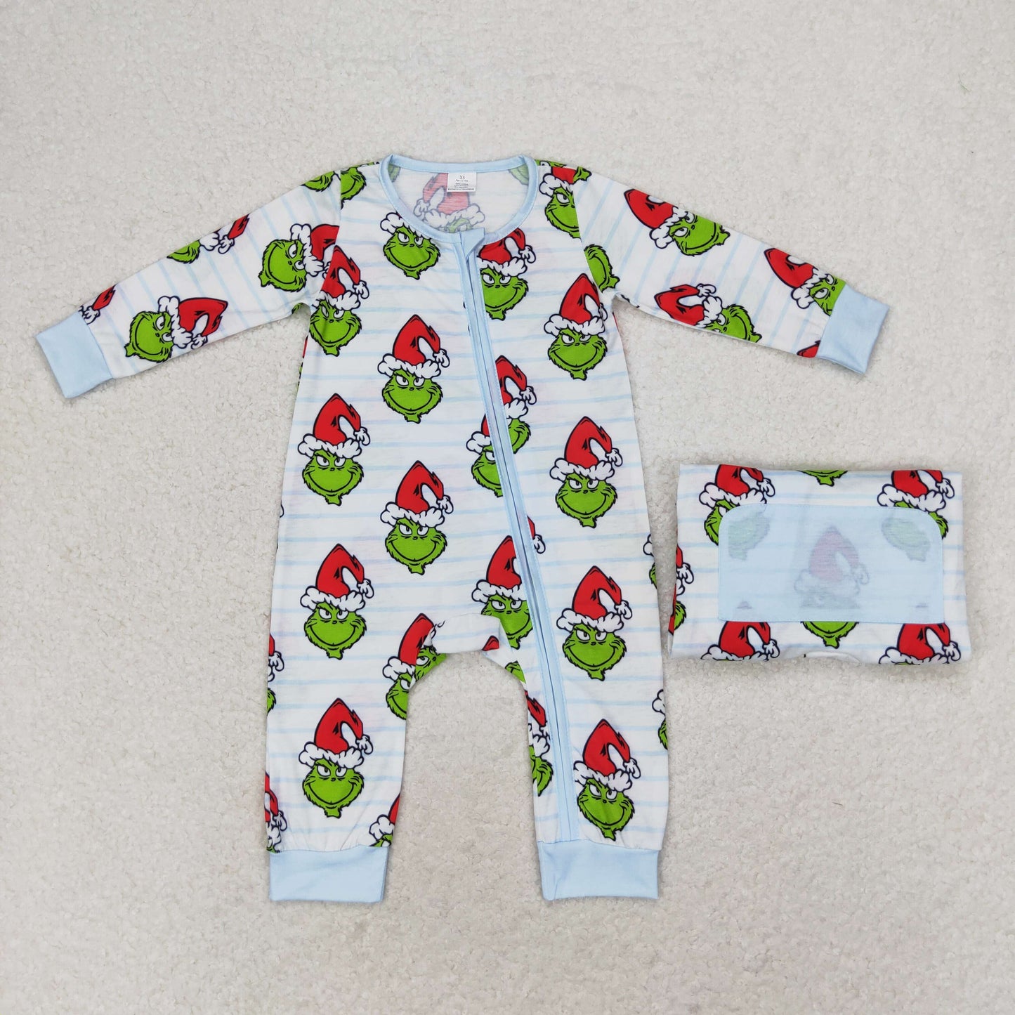 LR1002  cotton bamboo Christmas grinch cartoon romper 202406 RTS