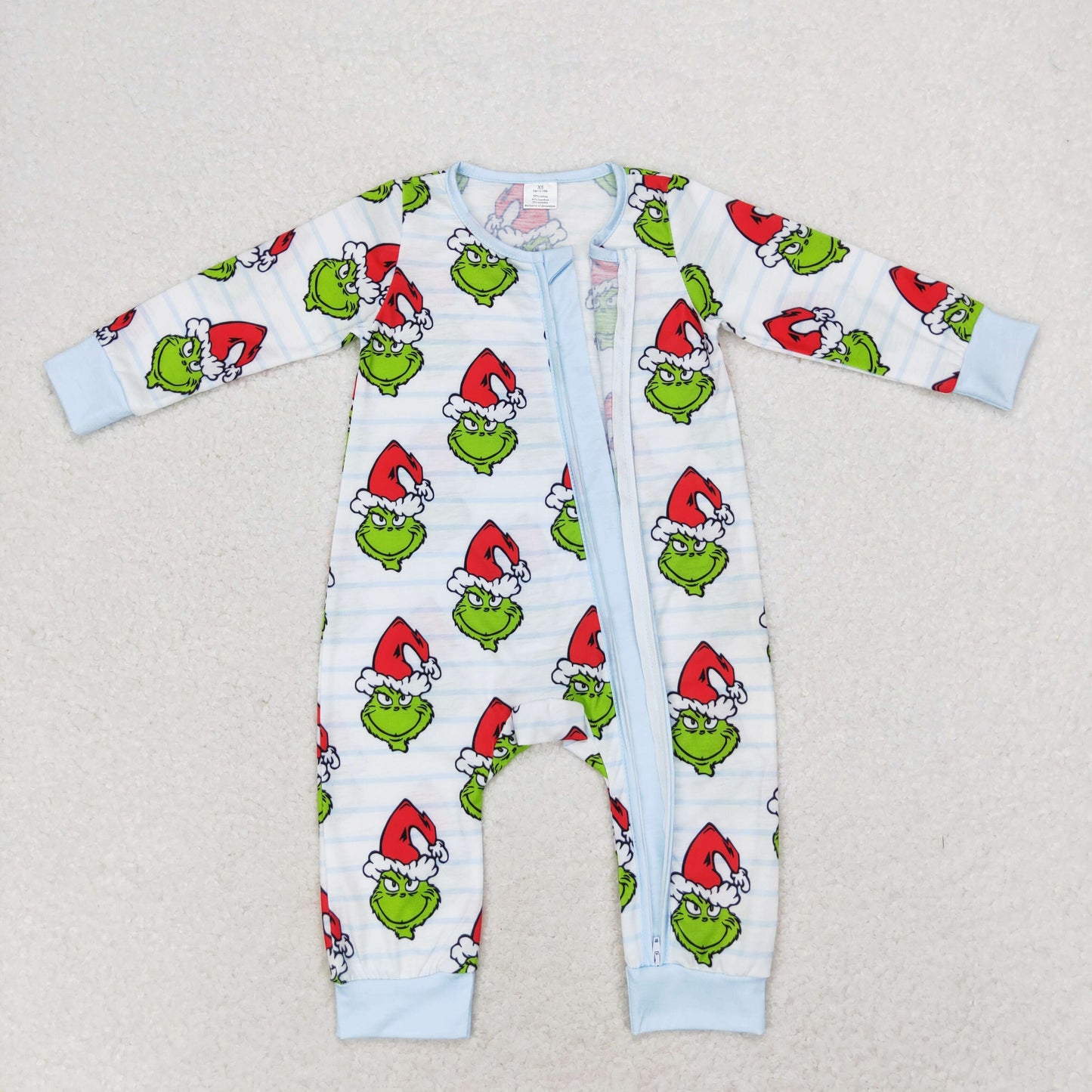 LR1002  cotton bamboo Christmas grinch cartoon romper 202406 RTS