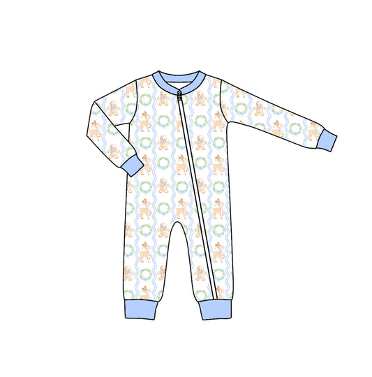 LR1012 Christmas deer gingerbread boy romper 202405 preorder