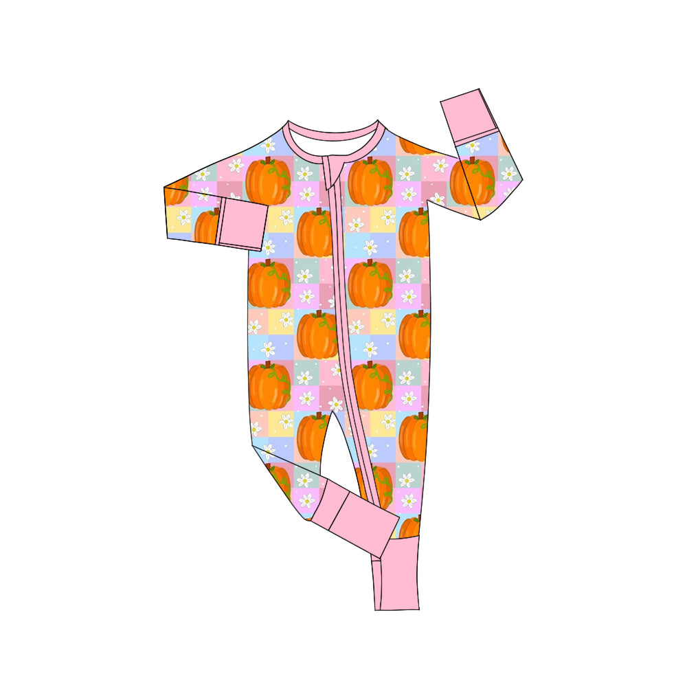 LR1040 Halloween pumpkin girl boy romper 202405 preorder