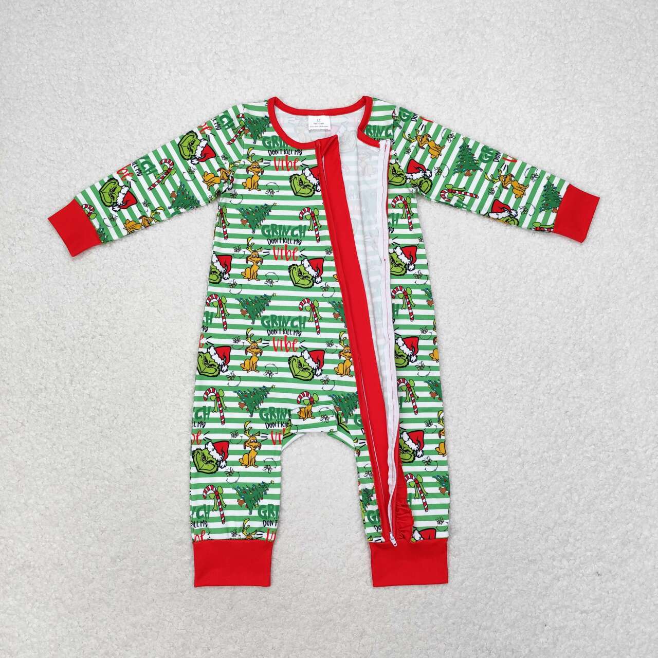 LR1054 Christmas grinch western girl kids romper 202406 RTS Sibling