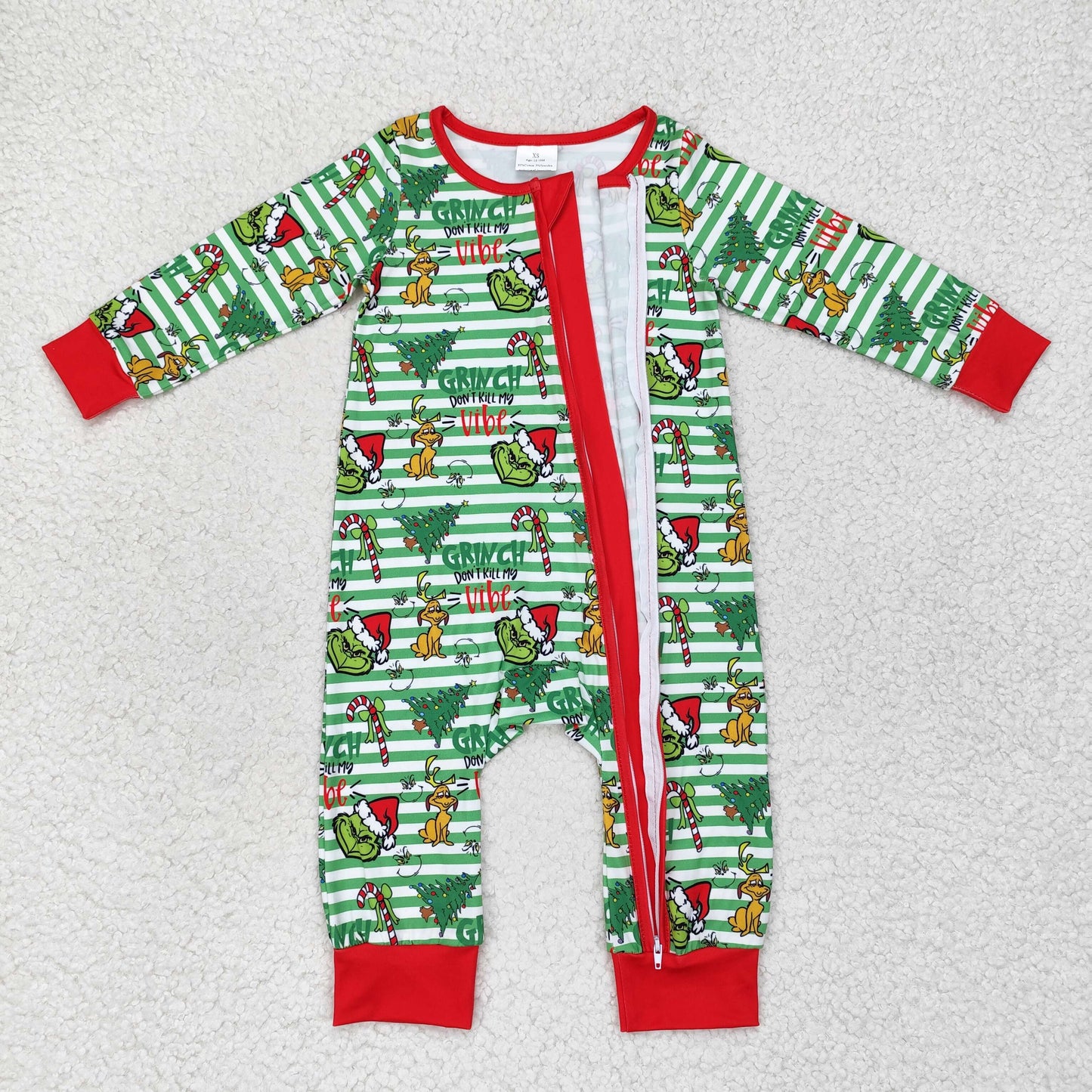 LR1055 Christmas grinch western boy kids romper 202406 RTS Sibling