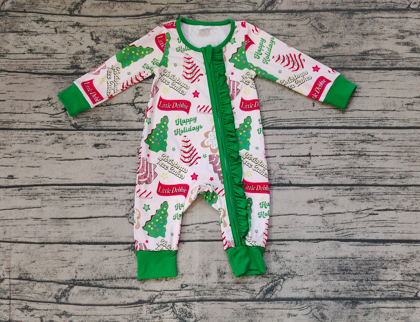 LR1056 BAMBOO Christmas grinch western girl kids romper 202408 RTS SIBLING