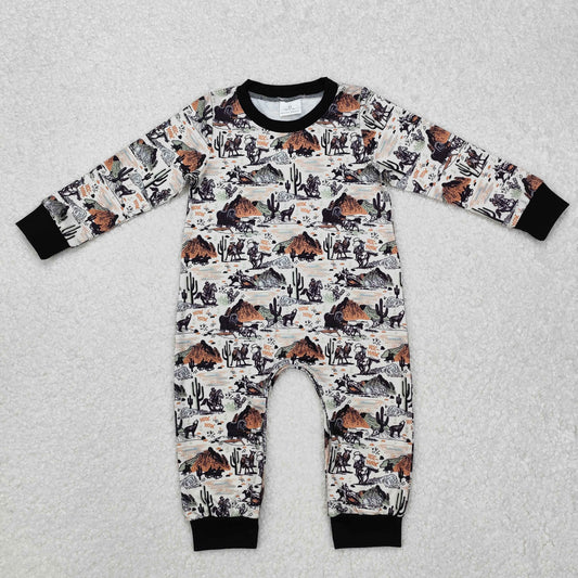 LR1064 western cowboy horse boy romper 202412 sibling RTS