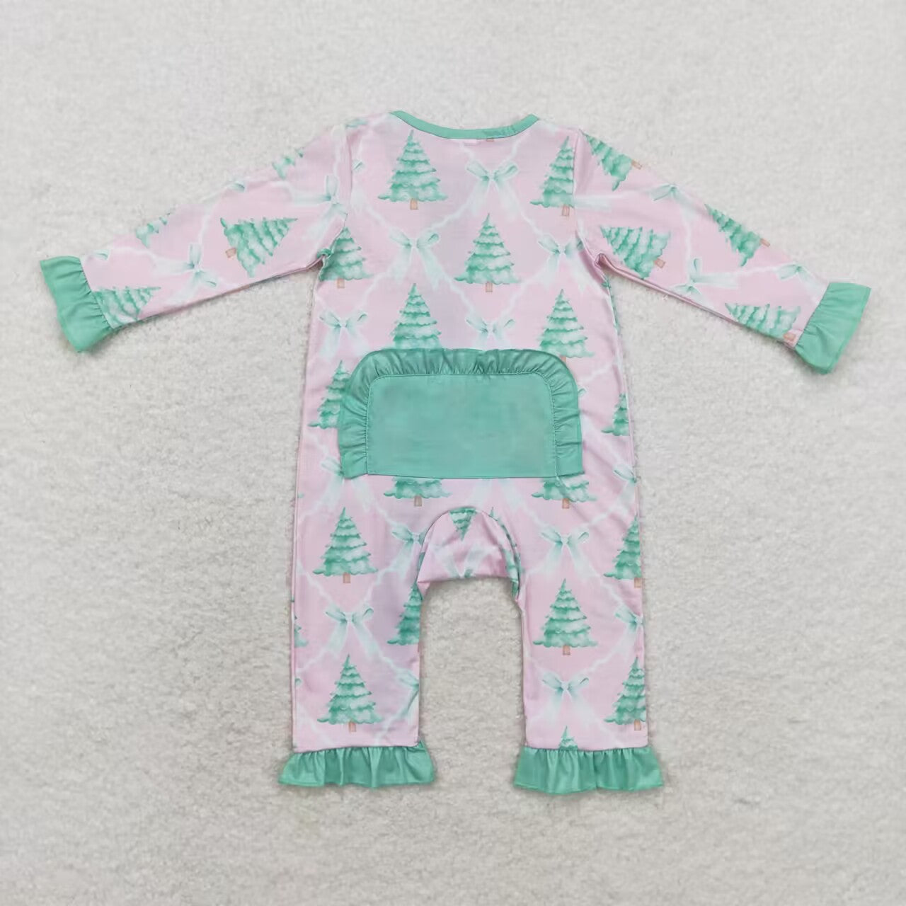 Christmas tree  LR1073 girl romper 202408  sibling RTS