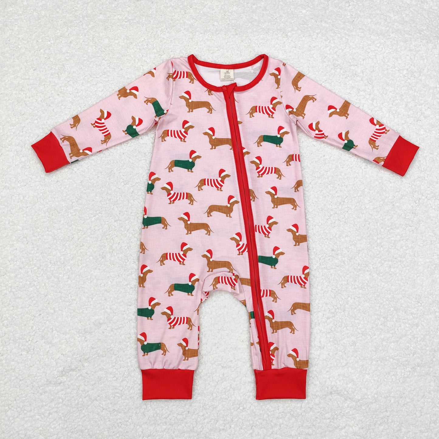 BAMBOO LR1081 Christmas dog girl romper 202409 RTS sibling